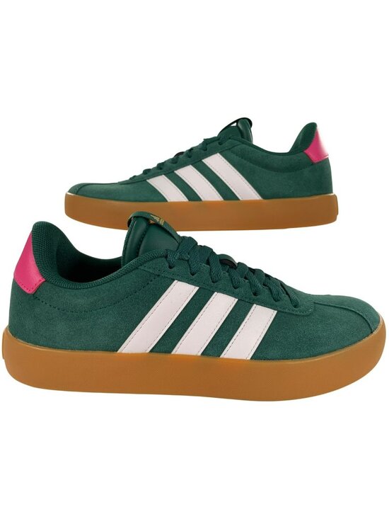 adidas Shoes - Adidas VL Court 3.0 Sportswear Sneakers Green Suede W/Pink Trim Women's Sz 8 NEW